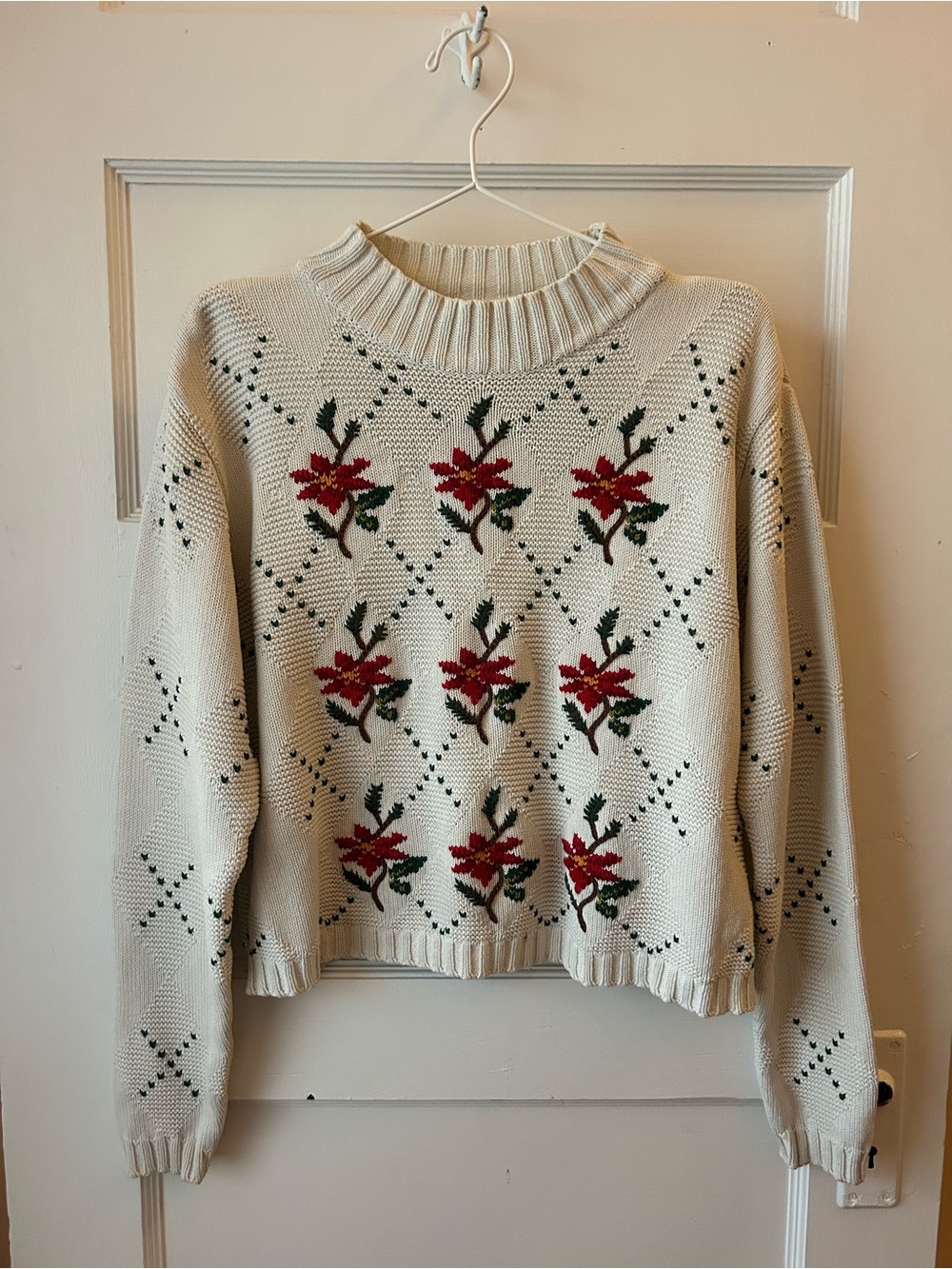 Lizsport Floral Knit Sweater Size Small